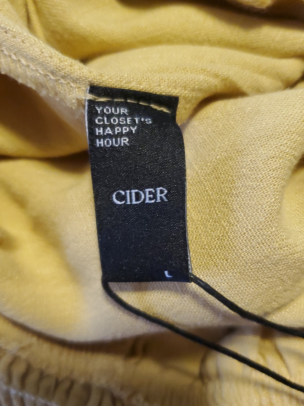 Cider Wide Leg Pants Side Ruching Size Large Yellow NWT - Picture 8 of 9